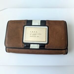 Gwen Stefani LAMB Black and Brown Striped Genuine Leather Wallet